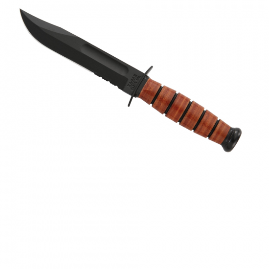 Ka-Bar+Short+USMC+Serrated+Edge+Knife+-+Brown+-+Fixed+Blade+-+Kabar+Knives